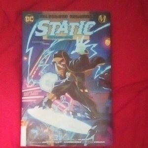 DC Static Comic Cover — Blue, Black & White Artwork